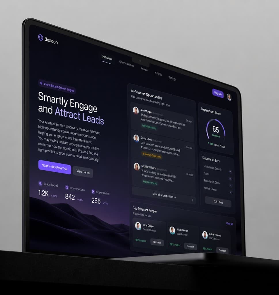 Beacon AI lead engagement dashboard
